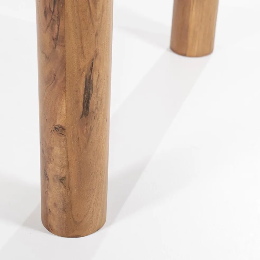 Acacia houten eettafel met afgeronde hoeken