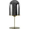Antiek bronzen tafellamp Maverick met smoke glas groot