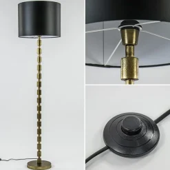 Antiek bronzen vloerlamp Malinda exclusief kap