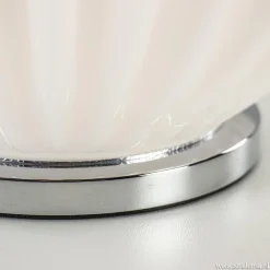 Art Deco tafellamp chroom met opaal glazen kap