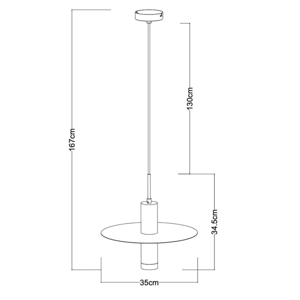 Badkamer hanglamp GU10 spot cilinder wit/brons