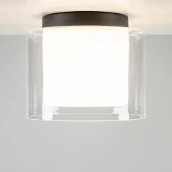 Badkamer plafondlamp helder met opaal glas IP44