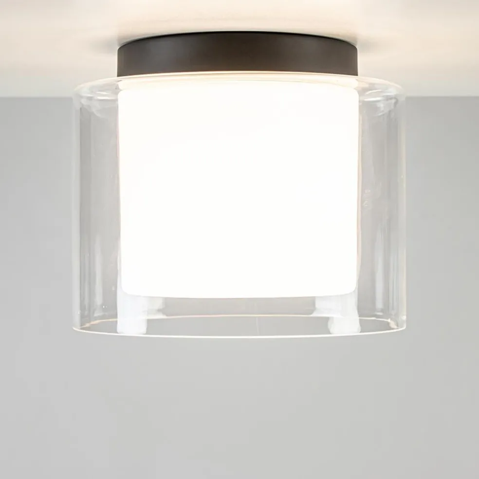 Badkamer plafondlamp helder met opaal glas IP44