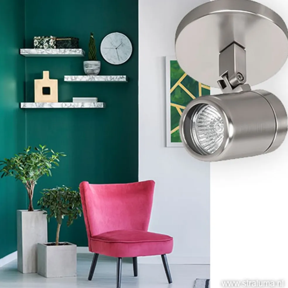 Badkamer spot Rain nikkel verstelbaar