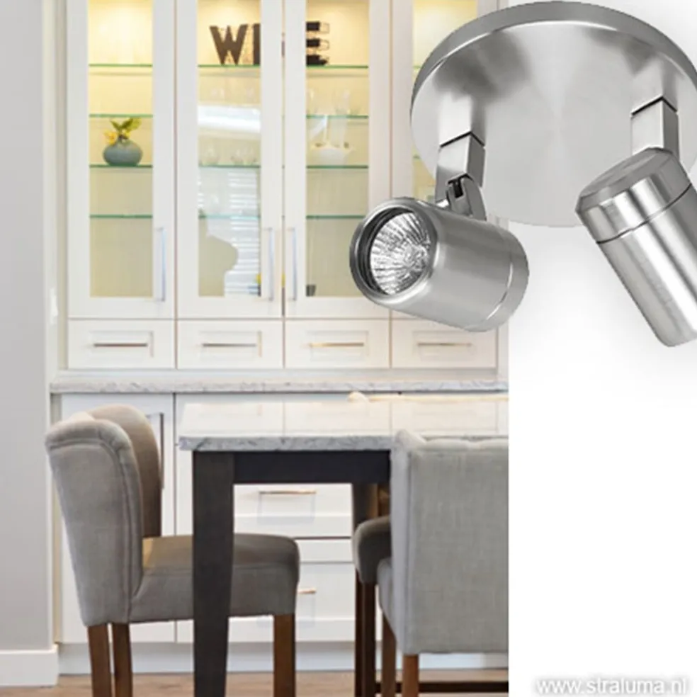 Badkamerlamp Rain 2 lichts nikkel IP44