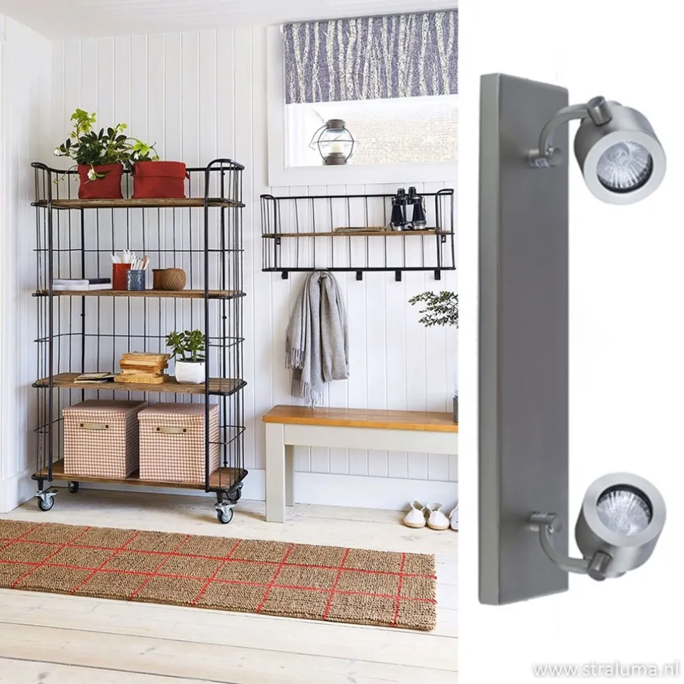 Balkspot 2-lichts nikkel mat gu10