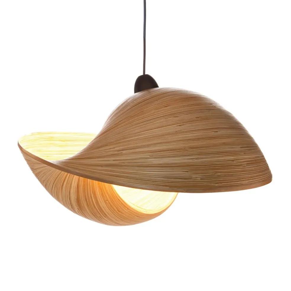 Bamboe hanglamp schelp 50 cm