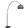 Boog-vloerlamp zwart exclusief kap