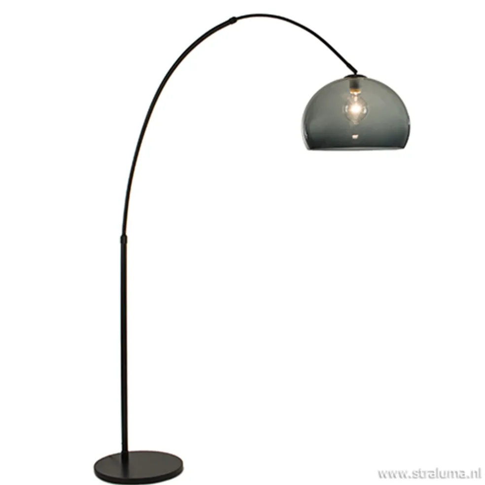 Boog-vloerlamp zwart exclusief kap