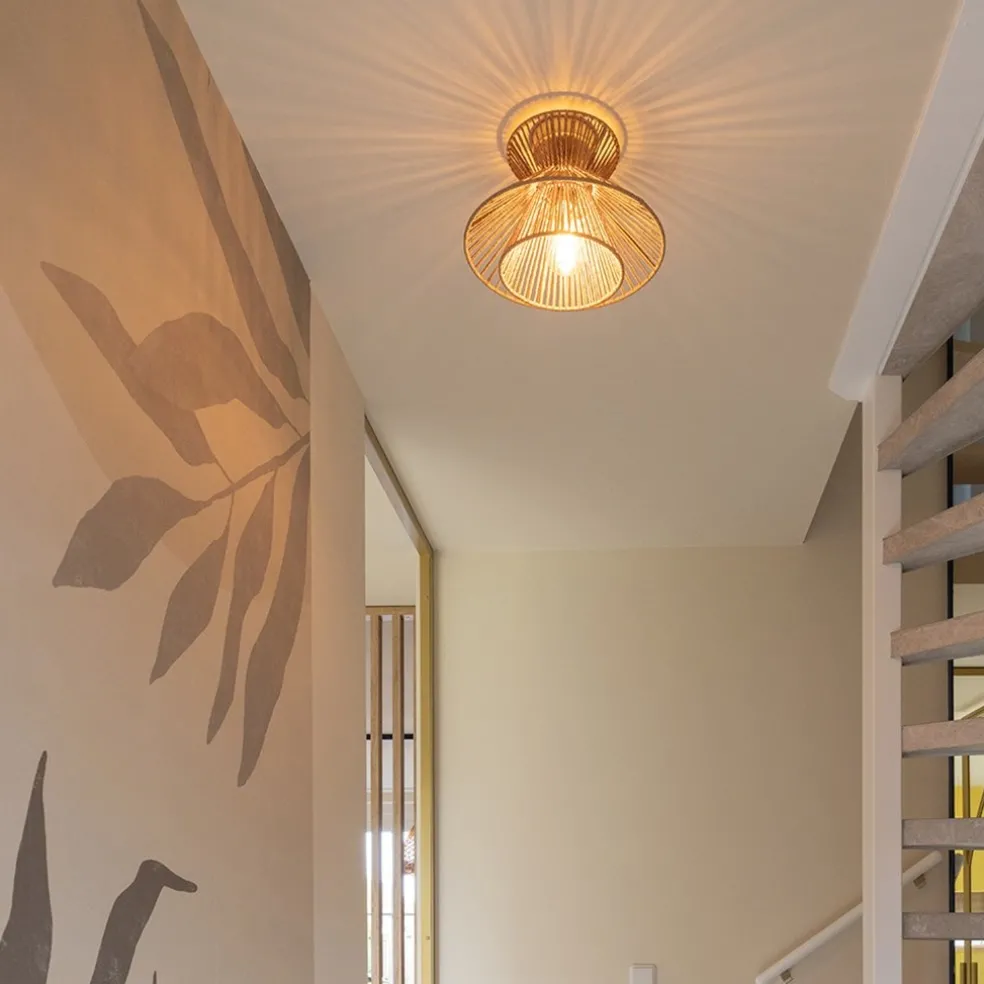 Botanische plafondlamp naturel / mat goud