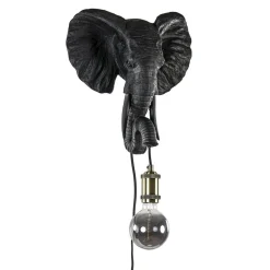 Botanische wandlamp Elephant mat zwart