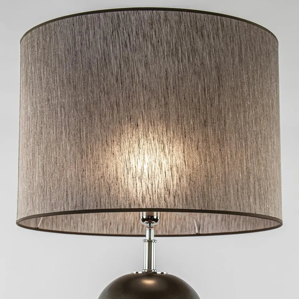 Brons/bruine vloerlamp inclusief ronde kap 50 cm