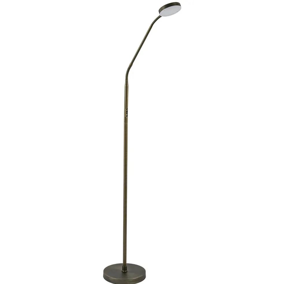 Bronzen leeslamp op accu inclusief dimbaar LED
