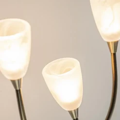 Bronzen wandlamp LED met wit glas dim to warm