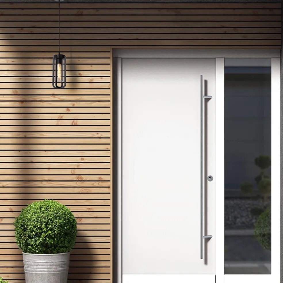 Buitenlamp hang zwart met glazen kap IP44