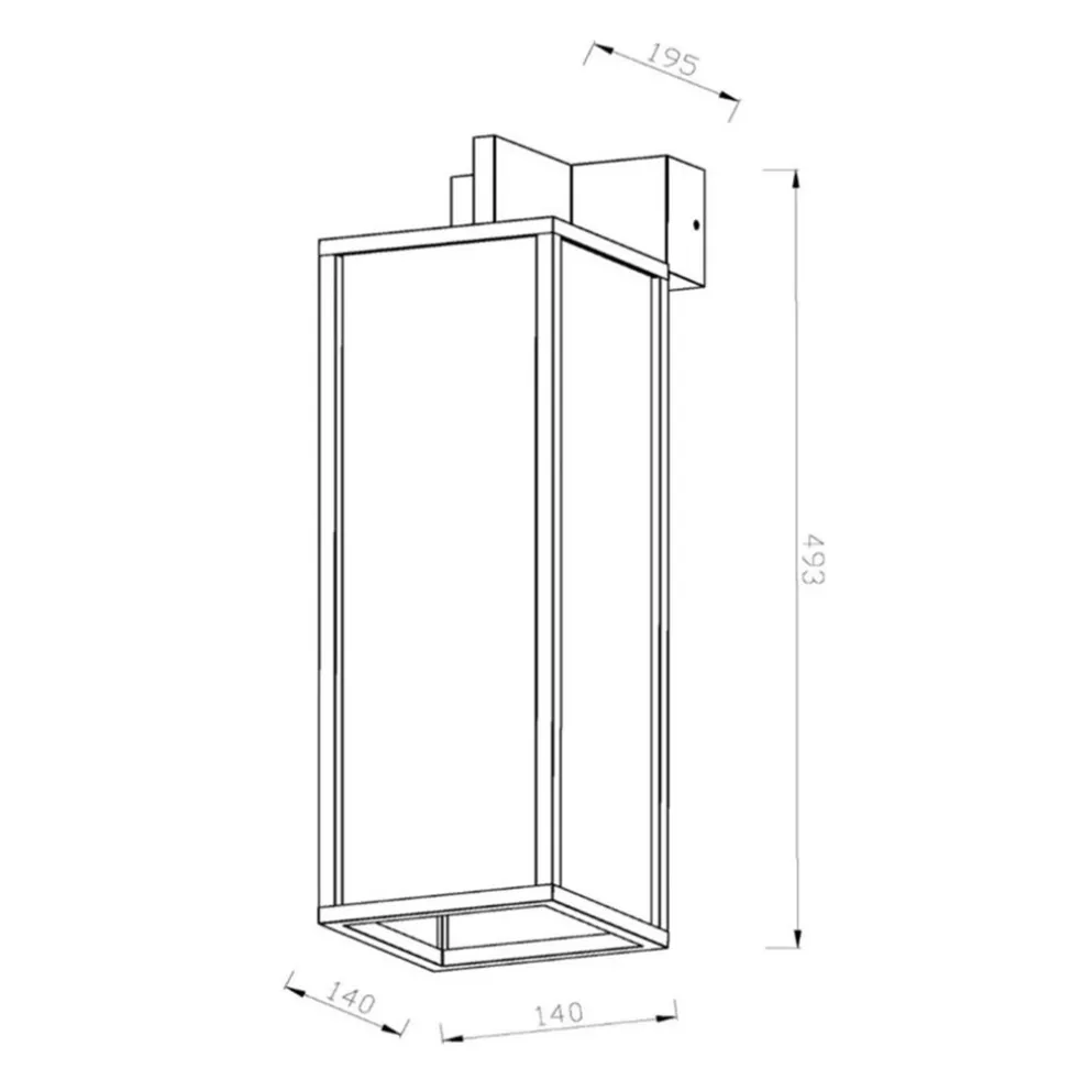 Buitenlamp lantaarn groot zwart/matgoud