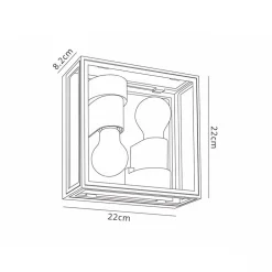 Buitenlamp lantaarn vierkant antraciet IP65