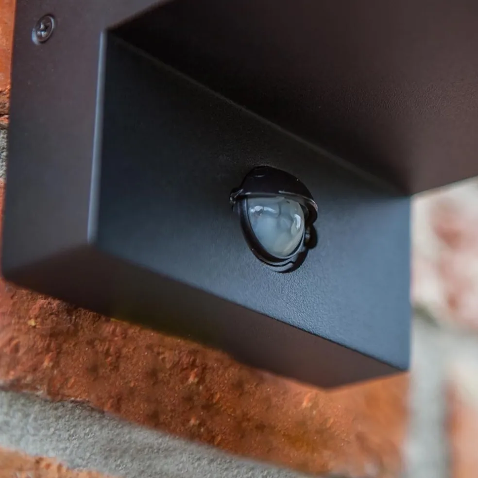 Buitenlamp lantaarn zwart met bewegingssensor