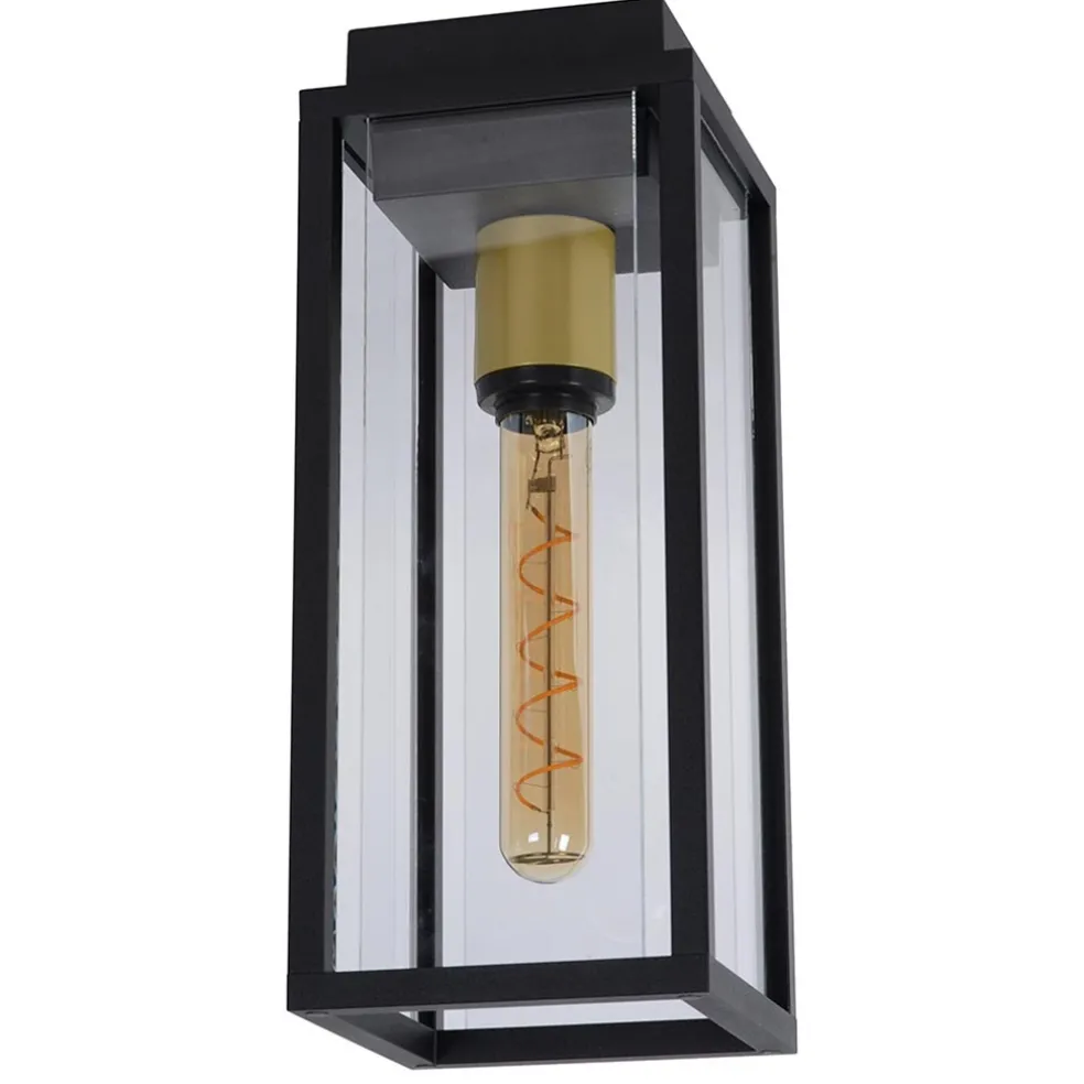 Buitenlamp plafond zwart met goud IP54