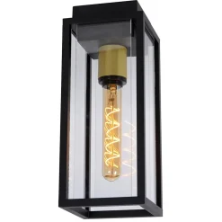Buitenlamp plafond zwart met goud IP54