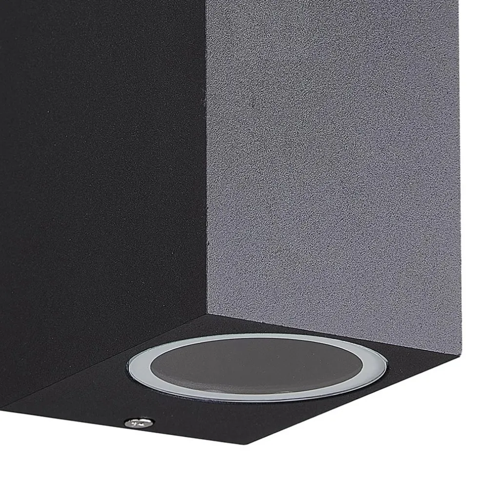 Buitenlamp rechthoek zwart up+down gu10 IP54