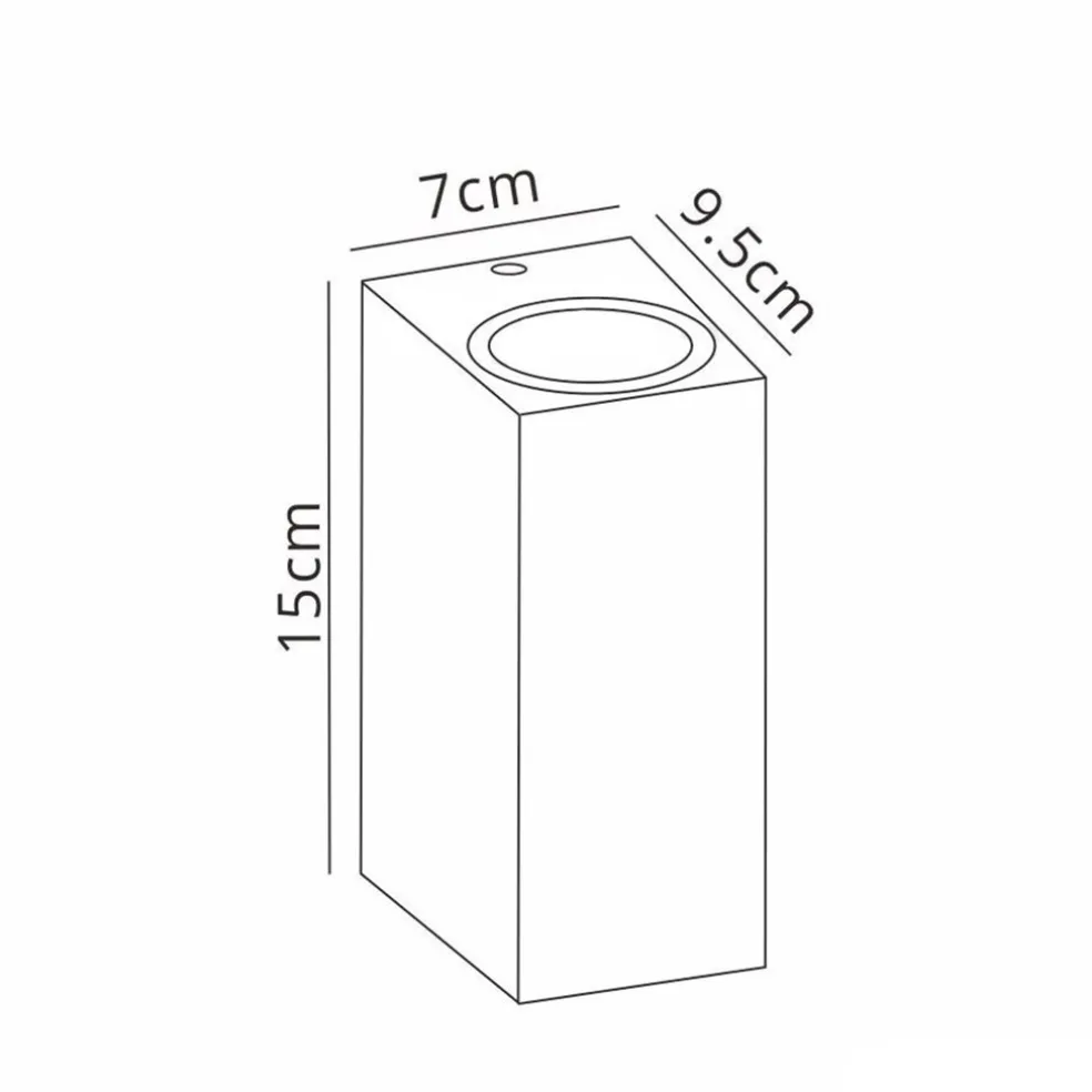 Buitenlamp rechthoek zwart up+down gu10 IP54
