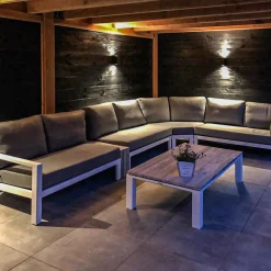 Buitenlamp up+down zwart afgerond IP54