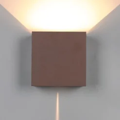 Buitenlamp wand bruin up+down IP54