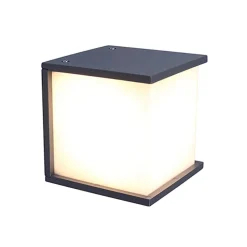 Buitenlamp wand kubus IP44 donker grijs