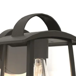 Buitenlamp wand zwart met helder glas