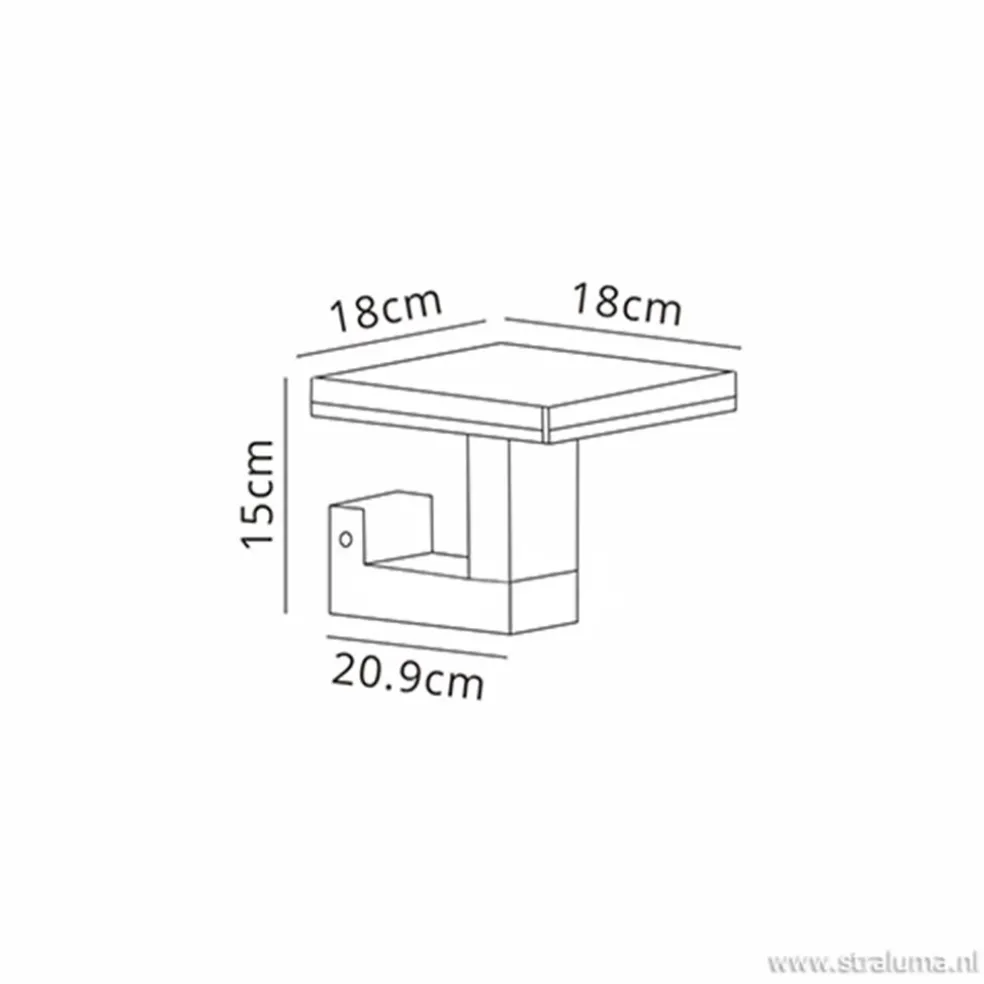 Buitenlamp-wandlamp antraciet square