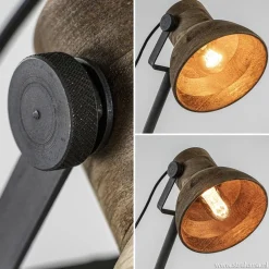 Bureaulamp Imbert mat zwart metaal met hout