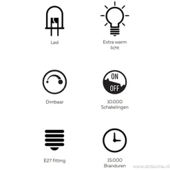 Calex Barcelona lichtbron titanium 4w e27