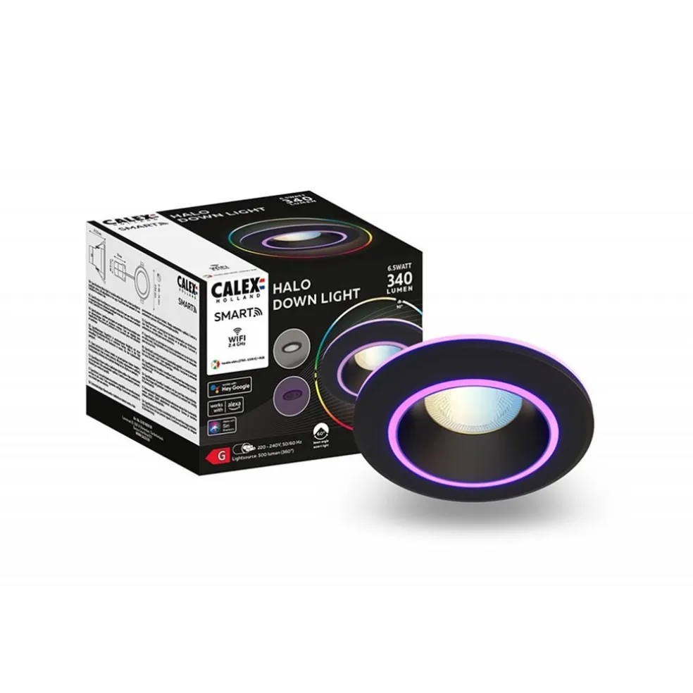 Calex Smart Halo inbouwspot zwart
