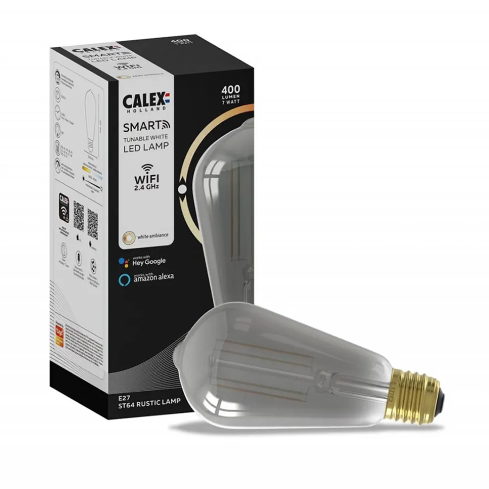 Calex Smart Home E27 LED filament smoke ST64
