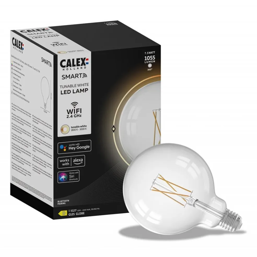 Calex Smart Home E27 LED filament helder Globe G125
