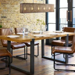 Chique hanglamp langwerpige balk 5-lichts zwart/goud