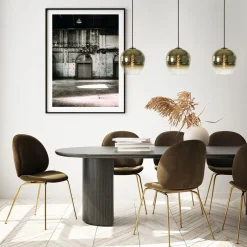 Chique hanglamp 3-lichts zwart met goud