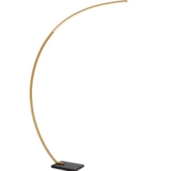 Chique LED vloerlamp goud met zwart marmer