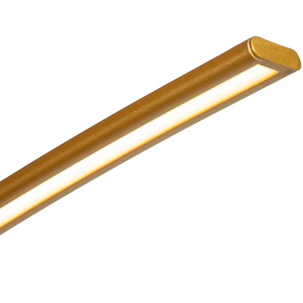 Chique LED vloerlamp goud met zwart marmer