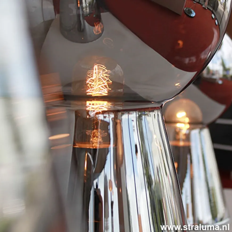 Chique tafellamp donker chroom pion XL