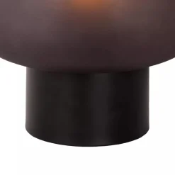 Chique tafellamp zwart met mat zwart glas