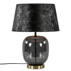 Chique tafellamp zwart/goud met kap