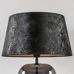 Chique tafellamp zwart/goud met kap