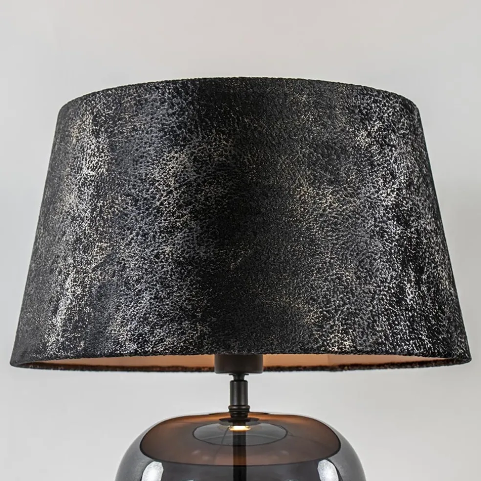 Chique tafellamp zwart/goud met kap