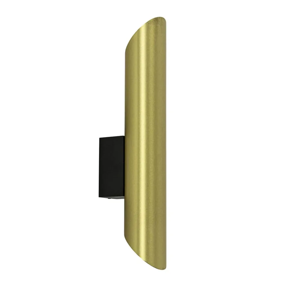 Chique wandlamp solid brass met zwart up+down