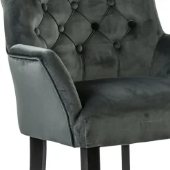 Comfortabele armstoel donker grijs met zwarte poot