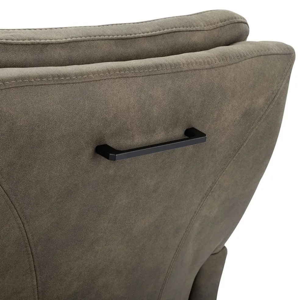 Comfortabele armstoel olijf groen met wieltjes en handgreep