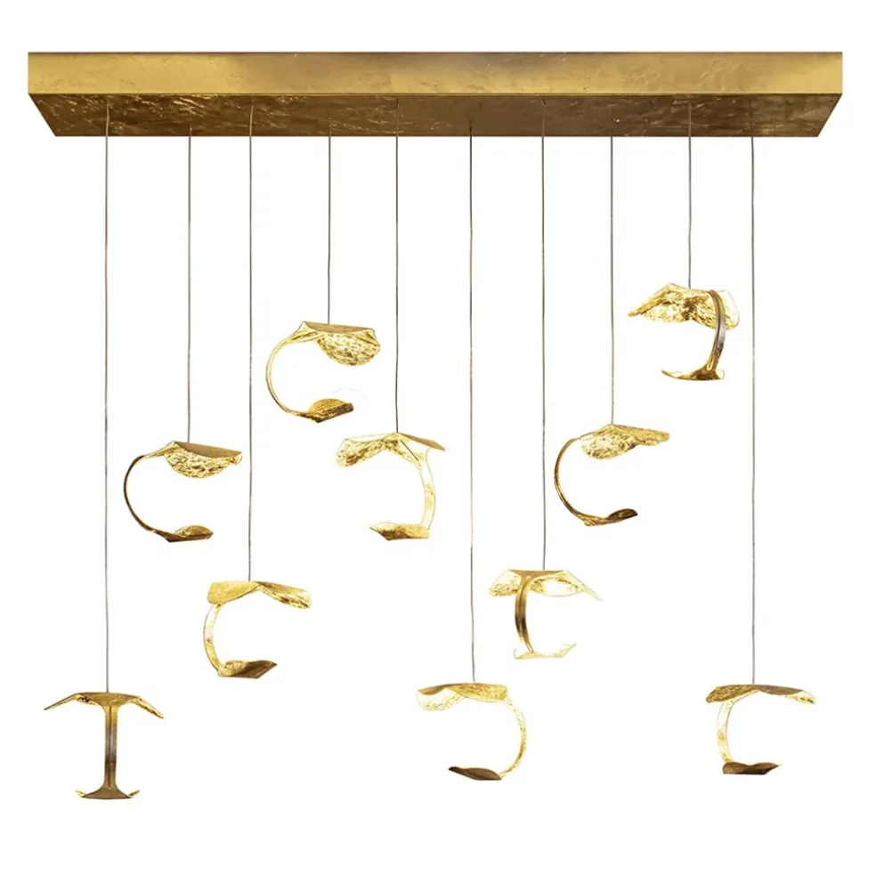 Design eettafelhanglamp 10-lichts goldleaf