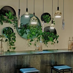 Design hanglamp 7-lichts zwart met nikkel